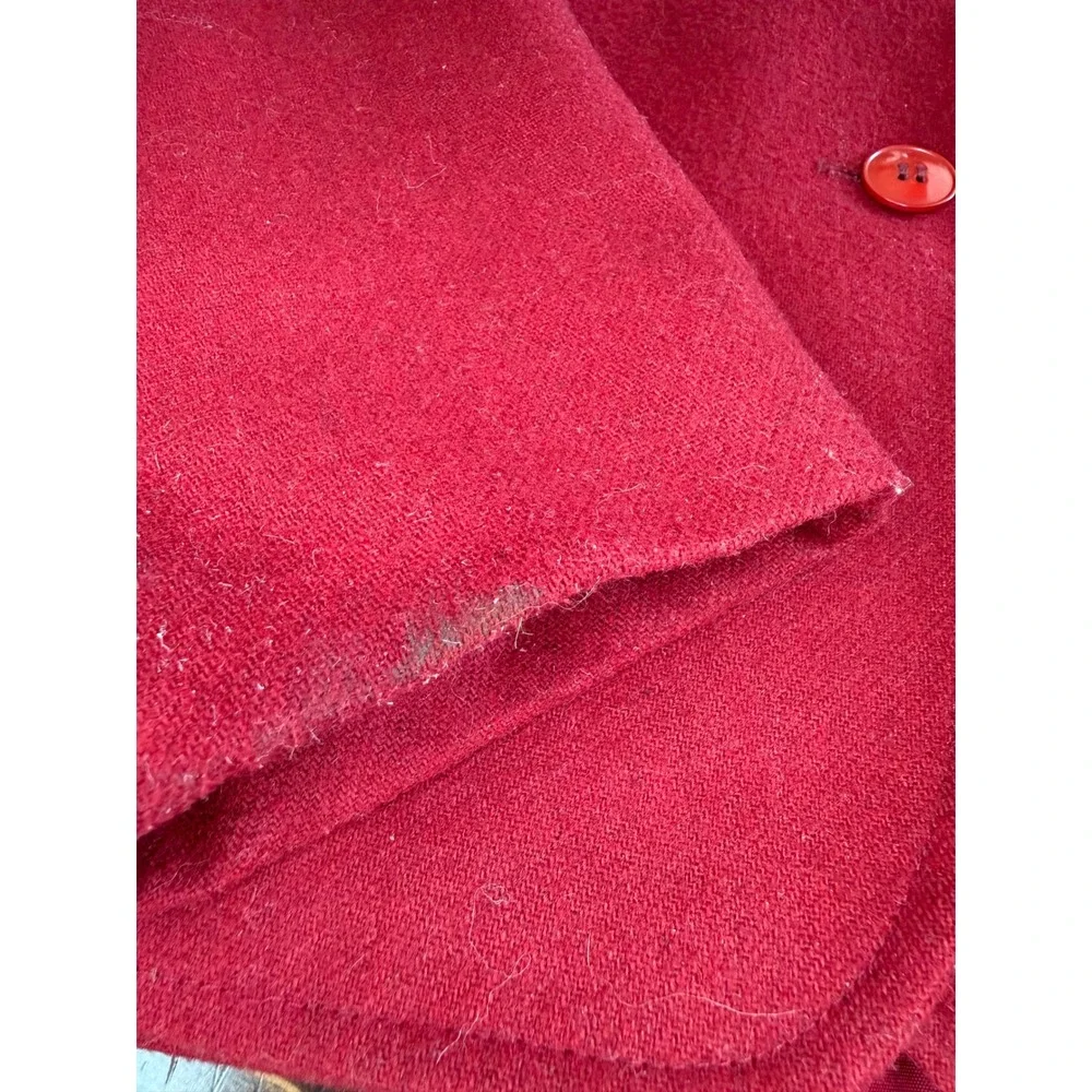 Vintage Russ Togs Red Skirt Suit Blazer Midi Pencil Skirt 2 Piece Set Womens